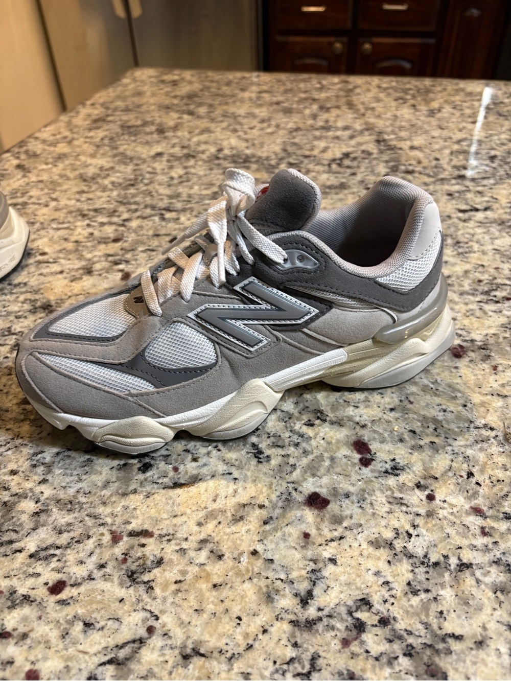 New Balance 9060 Gray & White Mesh Suede Runner